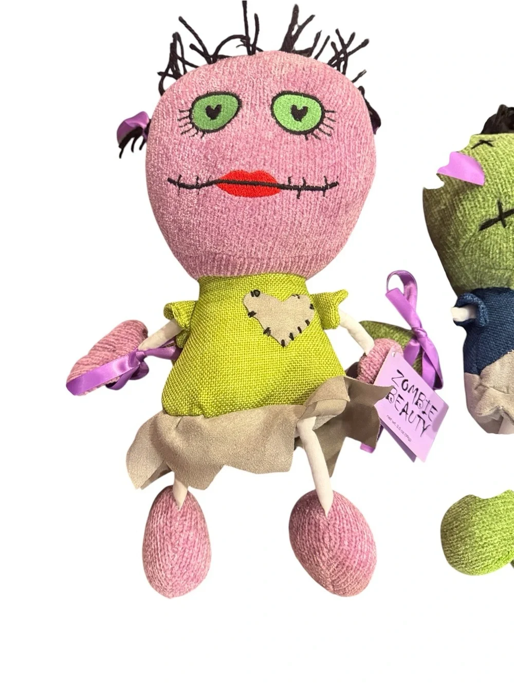 Zombie Buddy and Beauty Plush Rag Doll Pair Halloween Decorations Plushies
